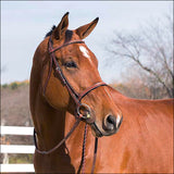 Cob Horze Harrison Horse Padded Stitched Bridle W/ Laced Reins Light Brown