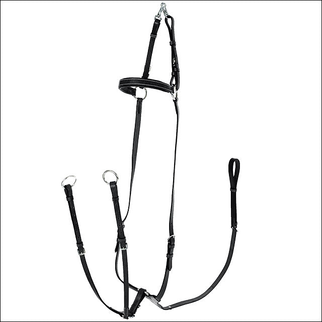 Horze Adjustable Horse Hunting Breastplate Martingale Blue Full Size Black - Uhorse