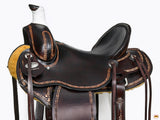 Western Horse Saddle American Leather Ranch Roping Trail Hilason Dark Brown