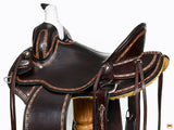 Western Horse Saddle American Leather Ranch Roping Trail Hilason Dark Brown