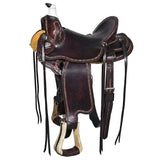 16 In Western Horse Saddle American Leather Ranch Roping Trail Hilason Dark Brown - Uhorse