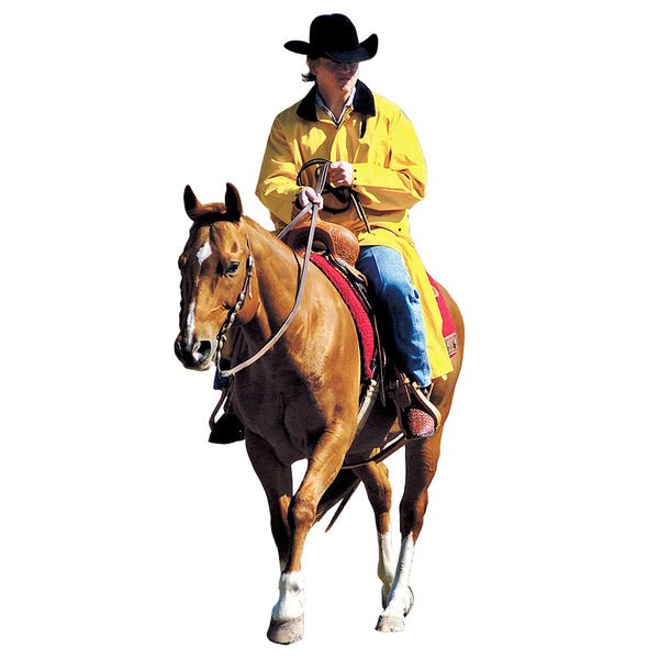 Pvc Saddle Slicker M& F W. Adult Yellow Weatherproof With Hood – by Hilason – Cowboy and equestrian accessories