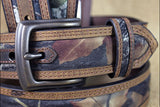 34 Inch M&F Western Tack Nocona Mossy Oak Brown Leather Mens Belt
