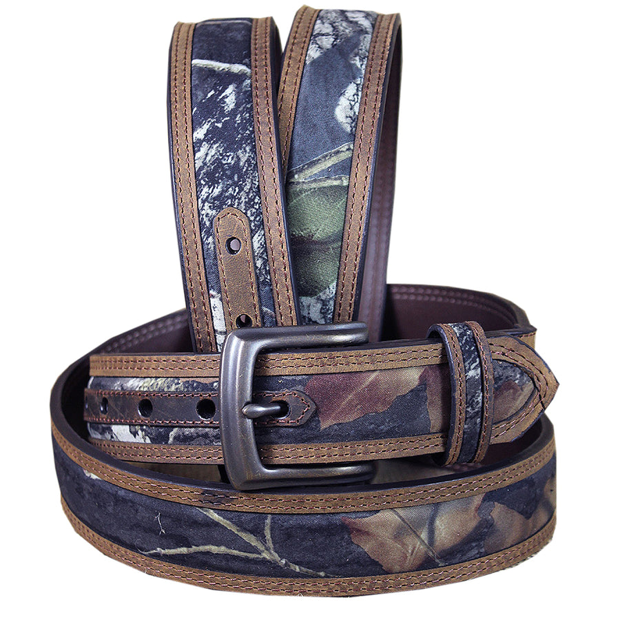 38 Inch M&F Western Tack Nocona Mossy Oak Brown Leather men's Belt - Uhorse