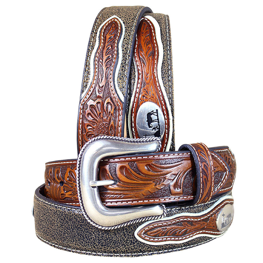 32 In Western Nocona men's Belt Cowboy Prayer Concho Dark Chocolate - Uhorse