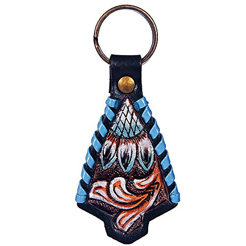 Hand Tooled Leather Key Chain Ring Handcraft Handmade Hilason