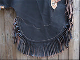 Hilason W. Bull Riding Chinks Chaps Pro Rodeo Bronc Leather Black –