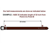 32 Inch 3D Brown Floral Mens Fashion Leather Belt Removable Buckle