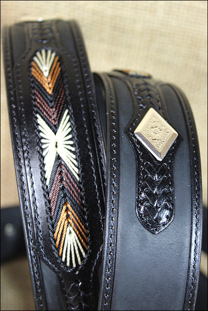 40 Inch 3D Black Mens Western Fashion Leather Belt Removable Buckle