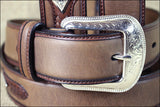 3D Brown Dark Mens Fashion Leather Belt Removable Buckle