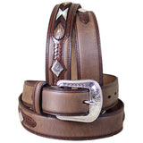 3D 1 1/2" Brown Men's W. Fashion Belt by Hilason – Cowboy and equestrian accessories