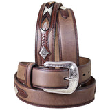 3D 1 1/2" Brown Men's W. Fashion Belt by Hilason – Cowboy and equestrian accessories