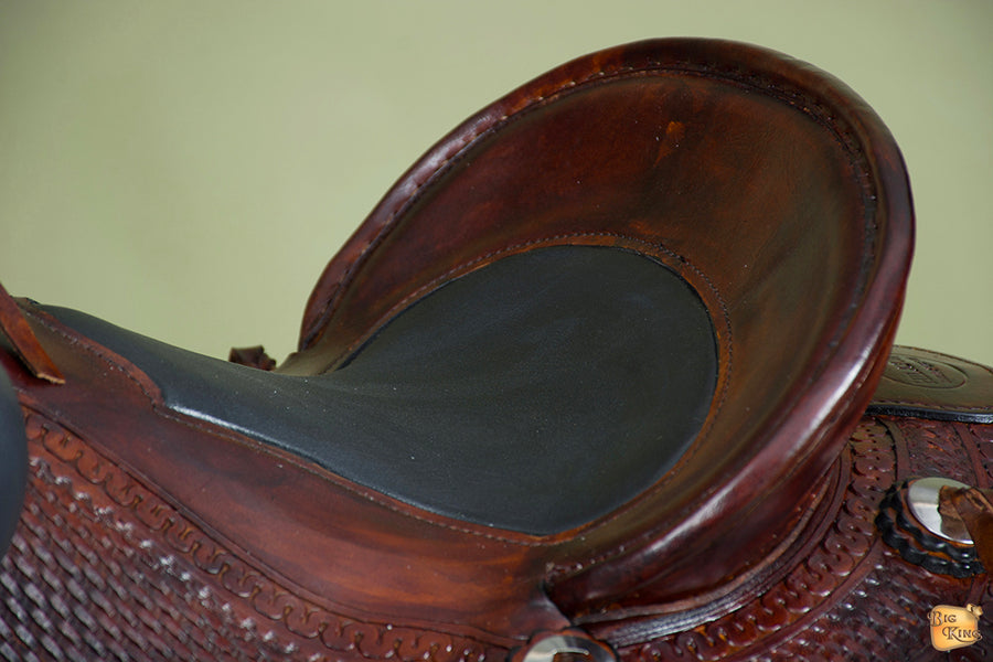 HILASON Western Horse Saddle American Leather Wade Ranch Roping Dark Brown | Hand Tooled & For Horses