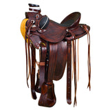W. H. Saddle American Leather Wade Ranch Roping Dark Brown Hilason – by Hilason – Cowboy and equestrian accessories