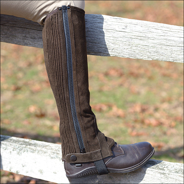 Shires Childs Vented Mesh Half Chaps Suede Inner Panel Breathable Cooling Fabric