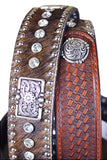 Western Leather Mens Belt Nocona Conchos Rhinestones Hair 32-46 Ines