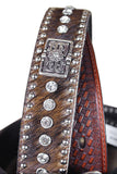 W. Leather Mens Belt Nocona Conchos Rhinestones Hair 32-46 Ines –