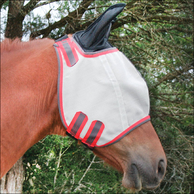 Reinsman Soft Trim Adjustable Elastic H. Fly Mask With Ears by Hilason – Cowboy and equestrian accessories