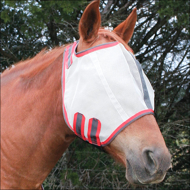 Reinsman Soft Trim Adjustable Elastic H. Fly Mask Without Ears – by Hilason – Cowboy and equestrian accessories
