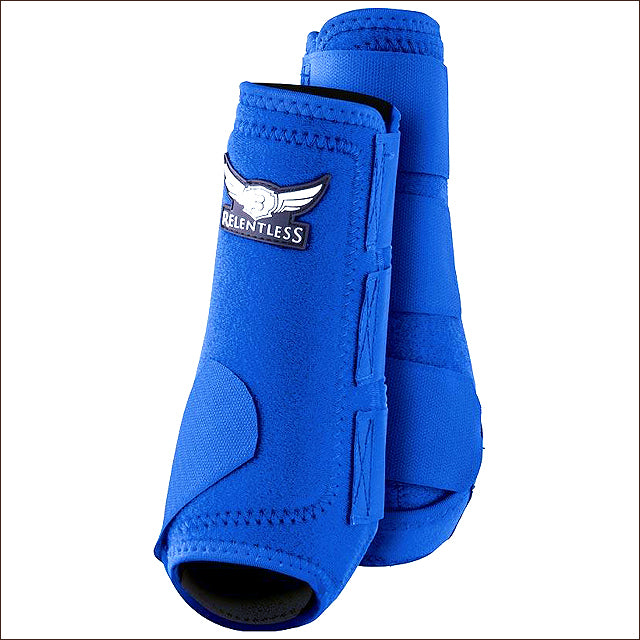 Blue nylon horse leg boots with winged logo - Uhorse