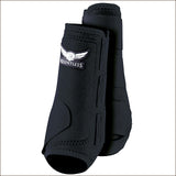 Black nylon horse boots with winged logo - Uhorse