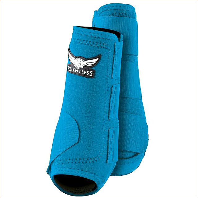 Blue nylon horse boots with winged logo patch - Uhorse