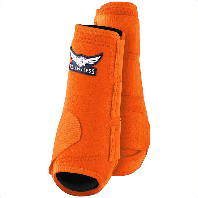 Orange nylon horse boots with winged logo patch - Uhorse