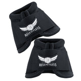 Black neoprene horse bell boots with winged logo - Uhorse