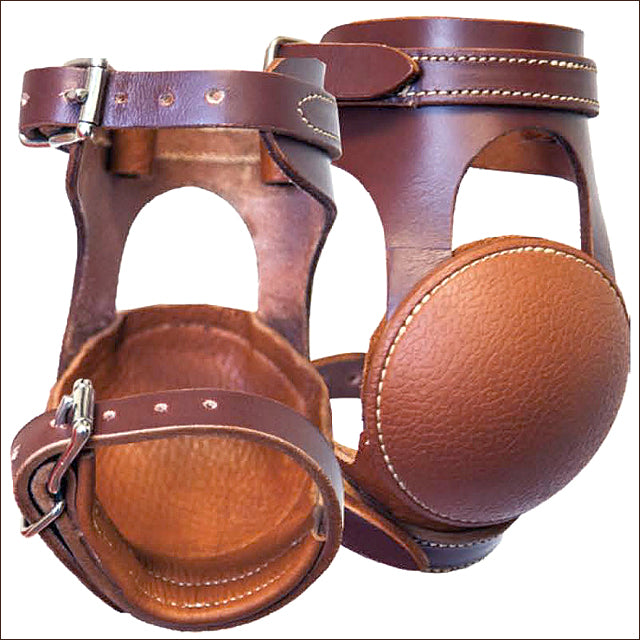 Leather hobbles with buckle closures and stitching detail - Uhorse