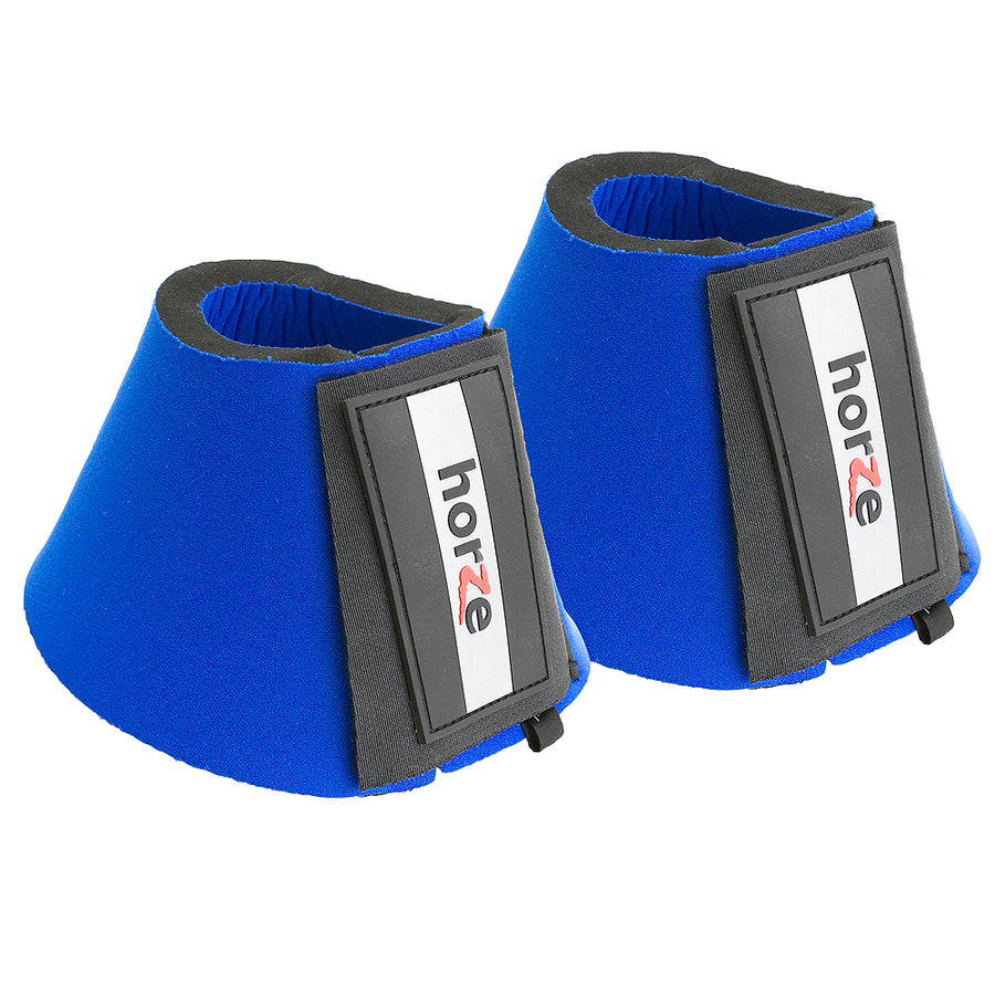 Large Horze Horse Pro Bell Boots Neoprene Protects Overreaching Injury Blue - Uhorse