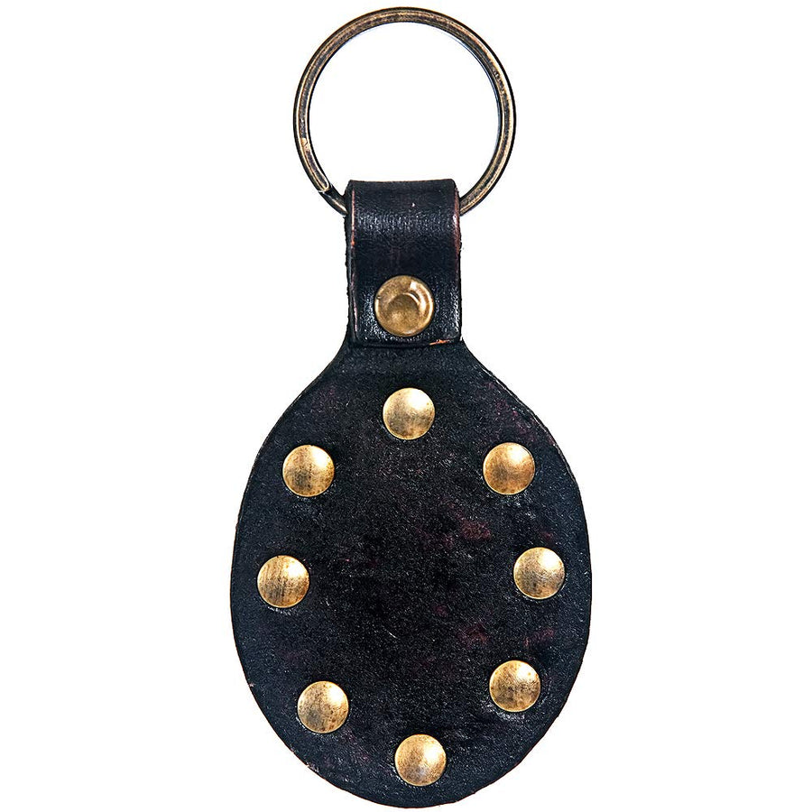 Hand Tooled Leather Key Chain Ring Handcraft Handmade Hilason