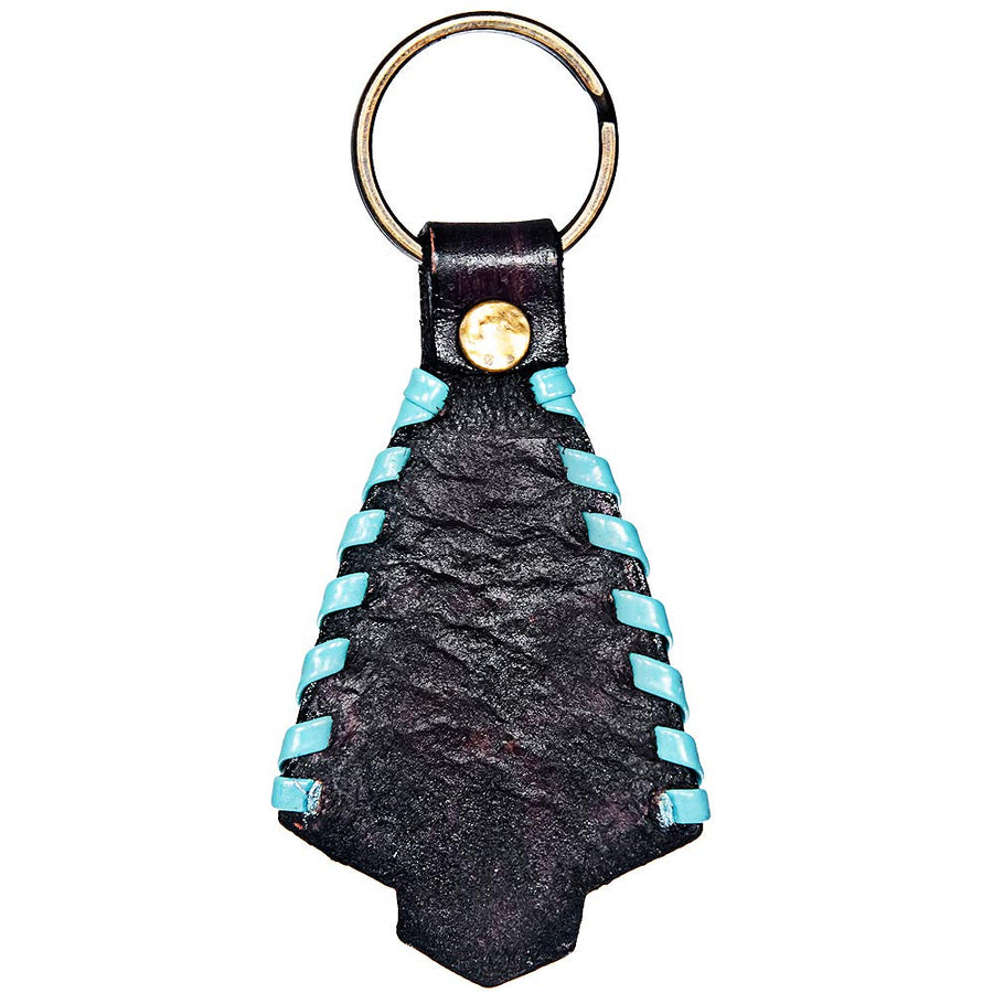 Hand Tooled Leather Key Chain Ring Handcraft Handmade Hilason