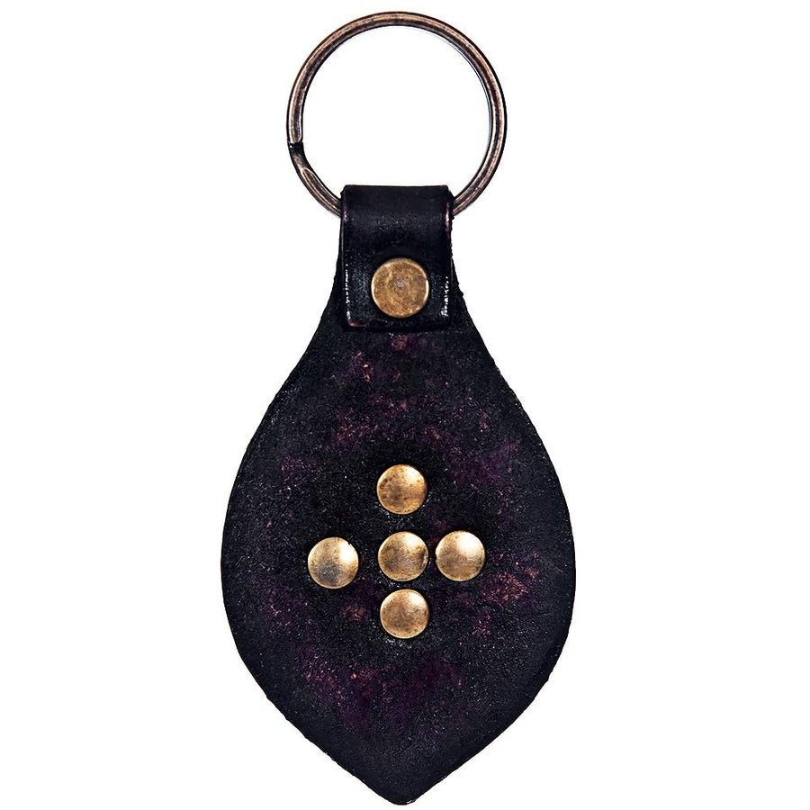 Hand Tooled Leather Key Chain Ring Handcraft Handmade Hilason