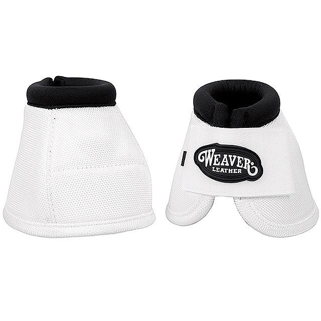 Small 2520D Ballistic Nylon No Turn Horse Leg Bell Boots Pair White - Uhorse