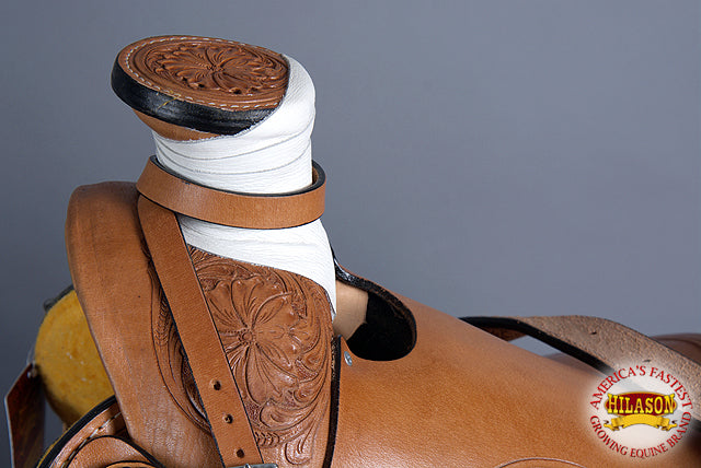 HILASON Western Horse Wade Saddle American Leather Ranch Roping Tan | Hand Tooled & For Horses
