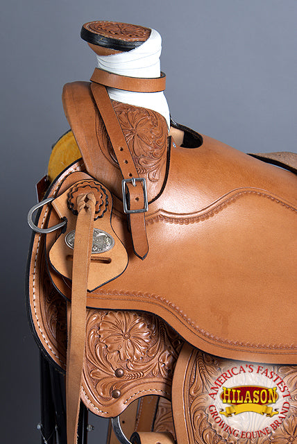 HILASON Western Horse Wade Saddle American Leather Ranch Roping Tan | Hand Tooled & For Horses