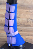 Medium Hilason Western Horse Tack 4 In 1 Leg Combo Boots Blue