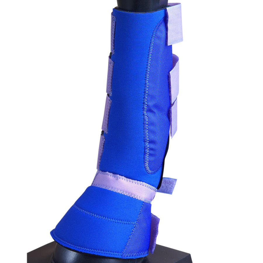 Medium Hilason Western Horse Tack 4 In 1 Leg Combo Boots Blue - Uhorse
