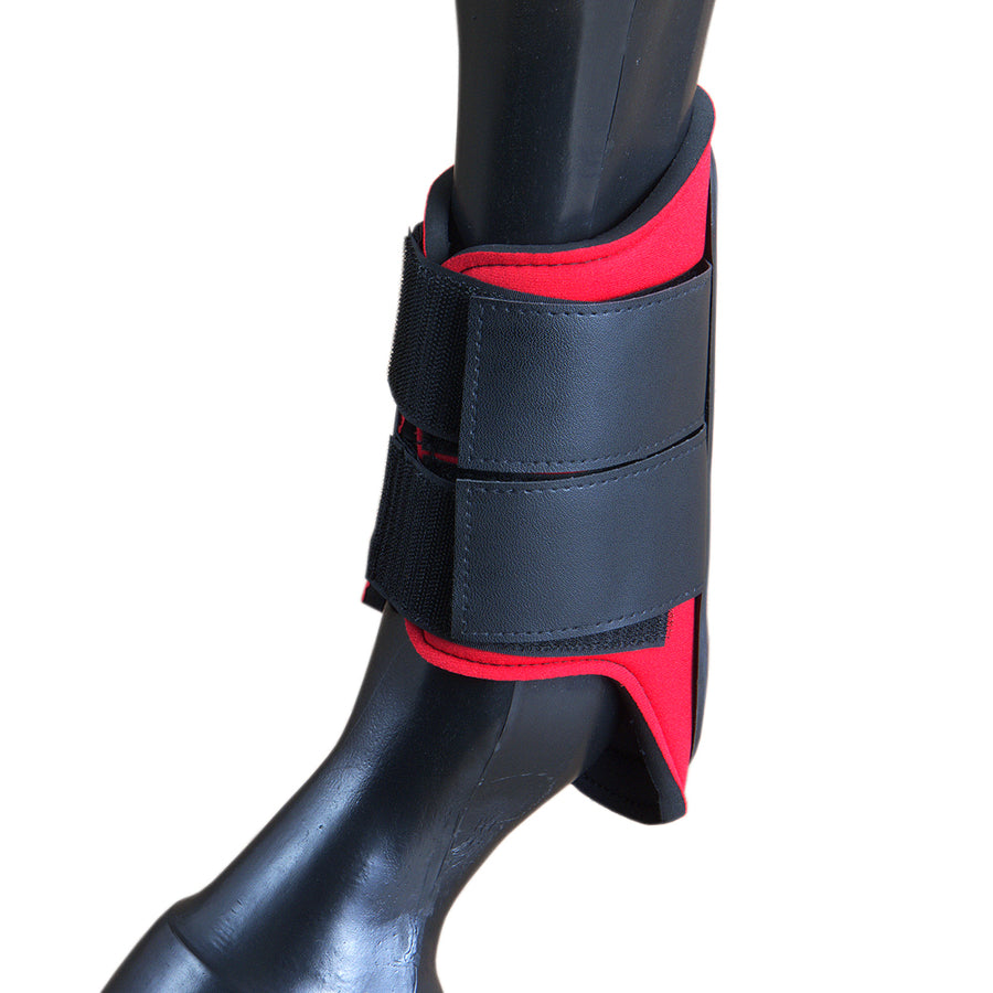 Large Hilason Western Horse Tack Protective Pvc Ankle Leg Boot Red and Black - Uhorse