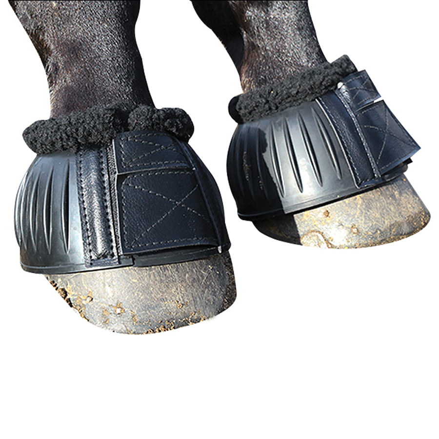 X Large Professional Choice Fleece Lined Horse Bell Boots Black - Uhorse