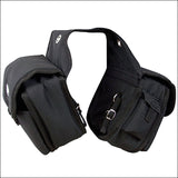 Medium Classic Equine Horse Saddle Rear Bag Padded Pocket Black