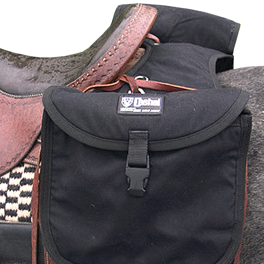Black nylon saddle bag with leather trim - Uhorse