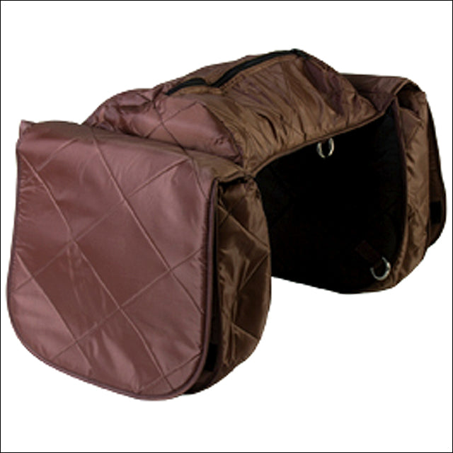 Brown nylon saddle bags with quilted panels - Uhorse