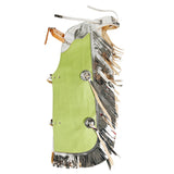 Hilason Pro Rodeo Bull Riding Chaps Leather Youth Green by Hilason – Cowboy and equestrian accessories