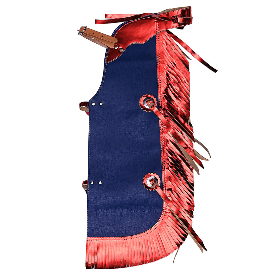 Hilason Pro Rodeo Bull Riding Chaps Leatther Kids Junior Youth - Uhorse