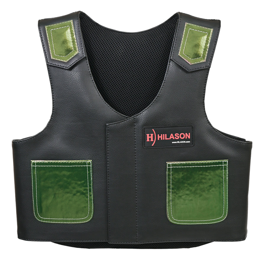 Hilason Kids Junior Youth Bull Riding Pro Rodeo Leather Protective Vest - Uhorse