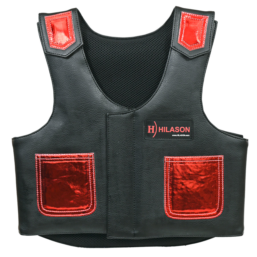 Hilason Kids Junior Youth Bull Riding Pro Rodeo Leather Protective Vest - Uhorse