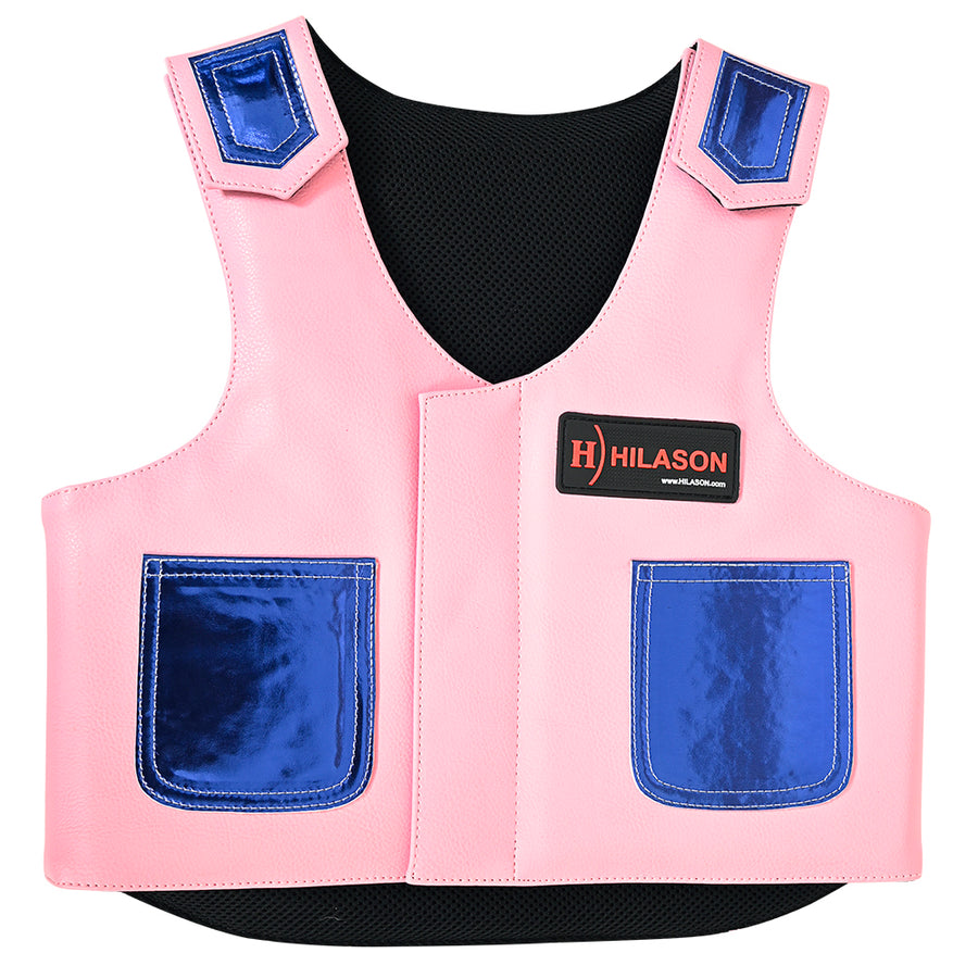 Hilason Kids Junior Youth Bull Riding Pro Rodeo Leather Protective Vest - Uhorse