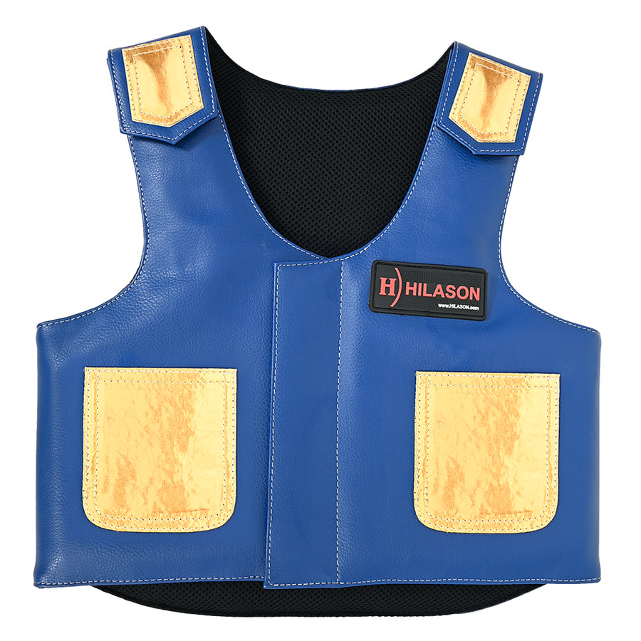 Hilason Kids Junior Youth Bull Riding Pro Rodeo Leather Protective Vest - Uhorse