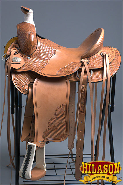 HILASON Western Horse Saddle American Leather Ranch Roping Cowboy | Hand Tooled Wade & For Horses